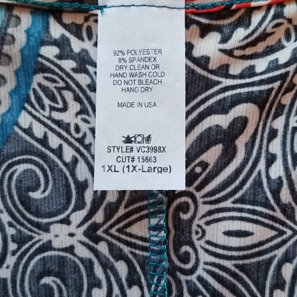 Multi-color Paisley Tunic Dress with ruffle sleeve - Picture 4 of 5